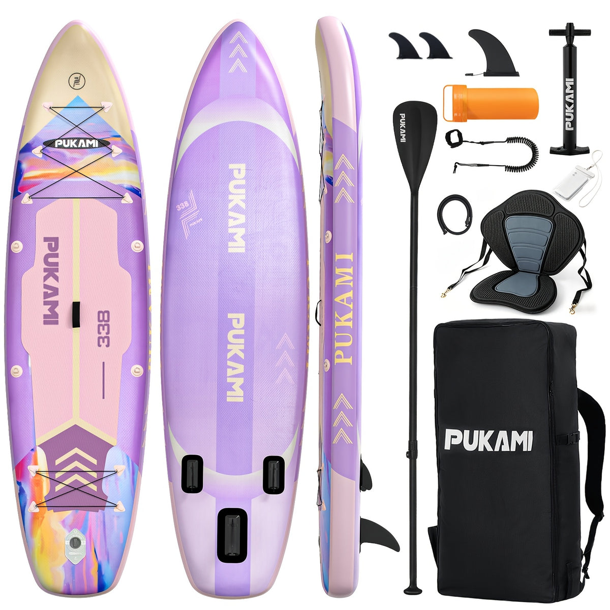 450Lbs Inflatable Stand Up Paddle Board, 11' X 33" Extra Wide SUP for Adults with Premium Additions Kit & Backpack, Seat, Non-Slip Stable Deck, Blow Up Kayak for Yoga, Fishing & Surf