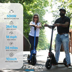 Electric Folding Scooter—Hover-1 Helios, 18 MPH Speed and Up to 24-Mile Range with Dual Front Suspension