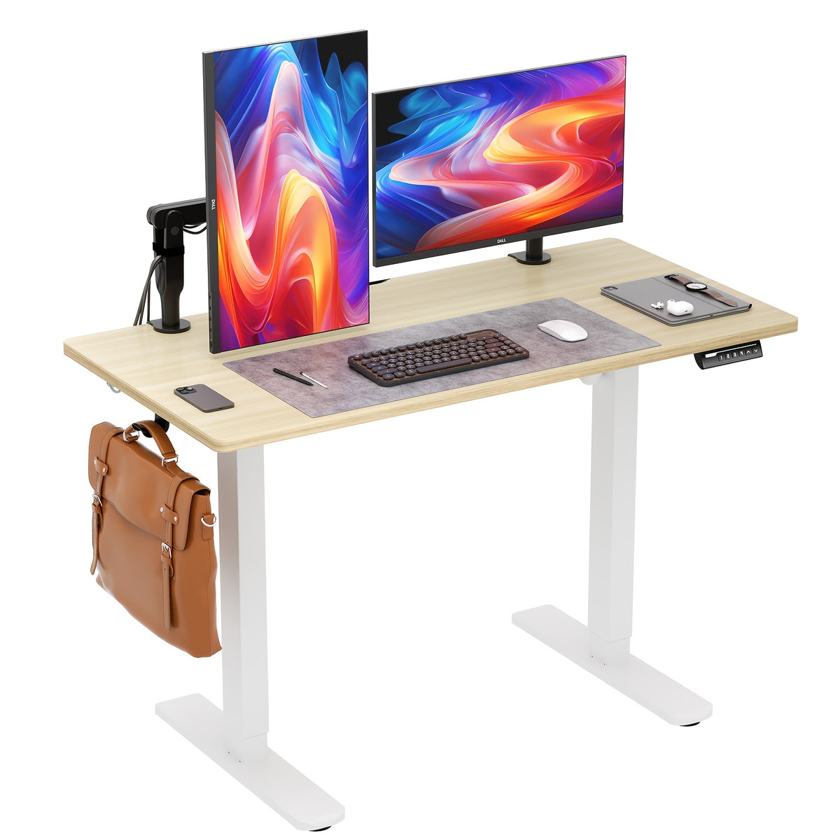 Electric Standing Desk in 55 or 63 Inch Widths for Home Offices and Dedicated Gaming Setups