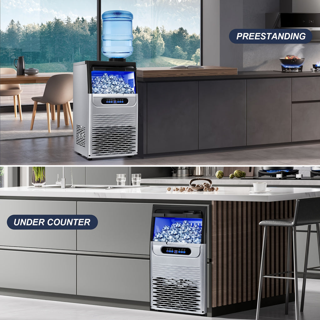 [For Home/Party/Bar] Commercial Ice Maker Machine 90LBS/24H With 22LBS Storage Bin, Freestanding/Under Counter Ice Machine For Home/Party/Bar/Restaurant