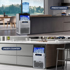 [For Home/Party/Bar] Commercial Ice Maker Machine 90LBS/24H With 22LBS Storage Bin, Freestanding/Under Counter Ice Machine For Home/Party/Bar/Restaurant