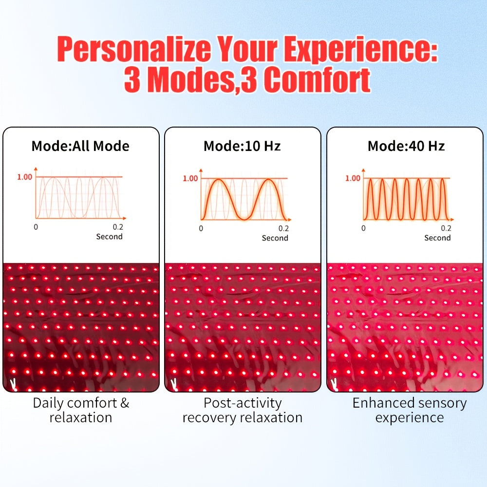 71'' X 31.5'' LED 1280pcs 660Nm Red Light Mat 850Nm Near Infrared Light Devices 3 Modes And 9 Timers, Extra Large Red Light Pad Blanket for Full Body