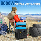 Pure Sine Wave Inverter 8000W (Peak)Car Power Inverter Efficient 12V/24V DC To 110V 120V AC With LCD Display And Remote & Troubleshooting, 4 US Sockets For Vehicles Car Chargers For Home Solar System RV Vans, Without Battery