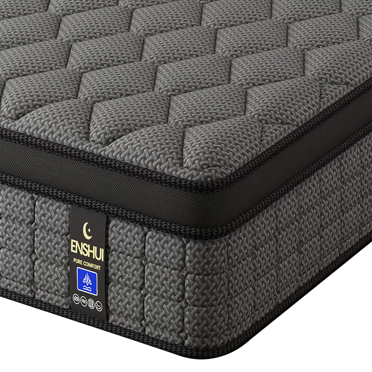 12-Inch/14-Inch Queen Size Mattress, Deep Sleep Memory Foam Hybrid Euro Top Mattress - 7-Zone Design - Ideal Lumbar Support for Ultimate Comfort - Available in Twin, Full, Queen, And King Sizes