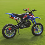 49cc 2-Stroke Mountain Dirt Bike, Gas Power Motocross, Off Road Mini Motorcycle, Pocket Motorbike With Front Rear Disc Brakes, Maximum Speed Up To 20mph, Without Battery