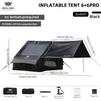 6-10 Person Inflatable Camping Tent - Easy-To-Set-Up Family Outdoor Tent with Sunshade, Windproof, Heat Insulation, And Mosquito Protection. High-Quality Design, Suitable for All Seasons, Includes Storage Bag, Air Conditioning Vent, And Chimney