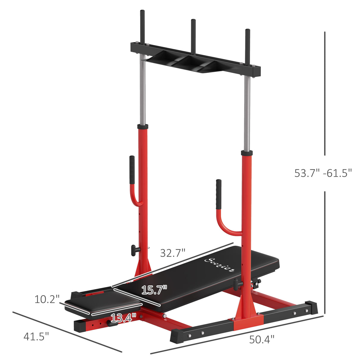 Vertical Leg Press Machine, 660LBS Capacity, Leg Strength Training Machine with Adjustable Leg, Back, and Head Positions for Home Gym, 2" Olympic Plate Compatible, Red