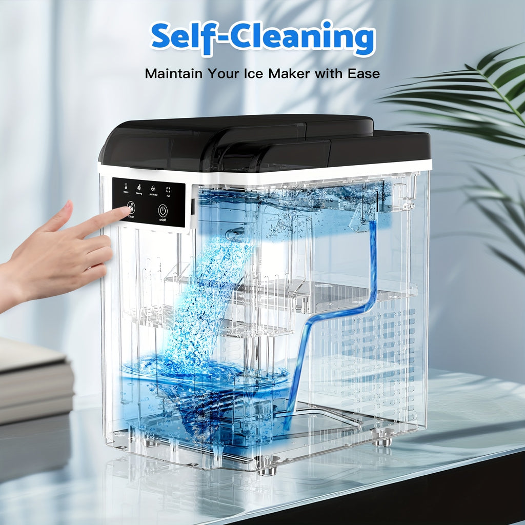 ADVWIN 3-In-1 Water Cooler Dispenser with Ice Maker, 35Lbs/24H, Top Loading 3 Or 5 Gallon, Ice Maker Machine for Home Office, Hot And Cold Water Dispenser, Child Lock