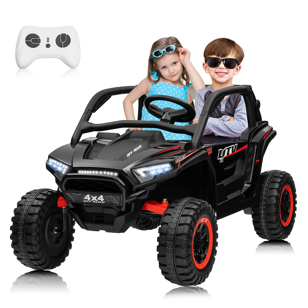24V Ride-On Car, 2-Seater XL 4X4 Off-Road UTV with Powerful Motors, Remote Control, Music, LED Lights, 20" Wide Seat, 24 Volt Ride-On Toys for Big Kids