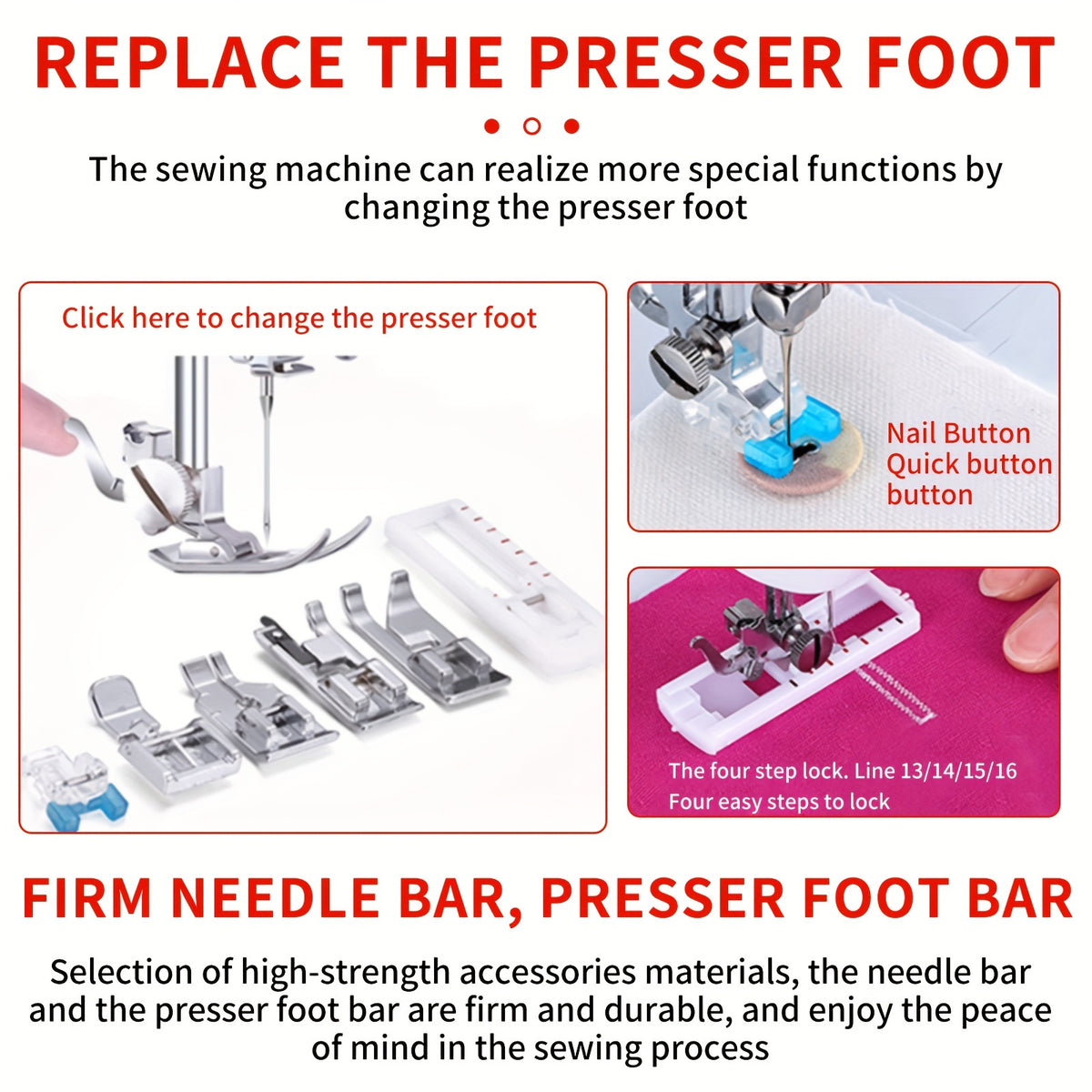 Sewing Machine -59 Needle Pedal Sewing Machine, 705 Multifunctional Home Sewing Machine, Two Options for Double Needle Sewing Mode And Single Needle Sewing Mode, Capable Of Sewing Up to 6 Layers Of Fabric, Meeting DIY Sewing Needs