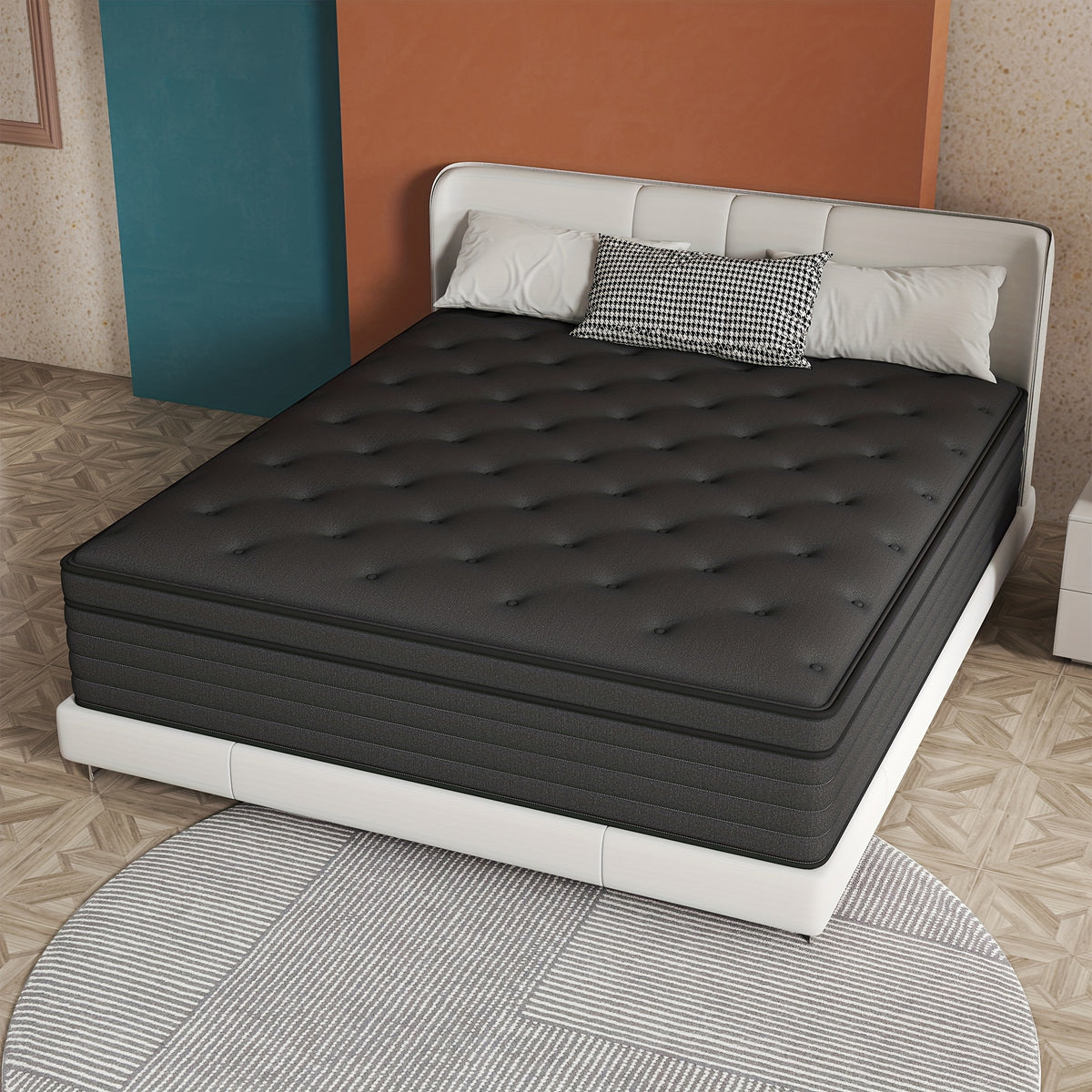 Memory Foam Hybrid Mattress Twin Full Queen King 8/10/12/14 Inch in a Box Individually Wrapped Coils Medium Firm Breathable Supportive