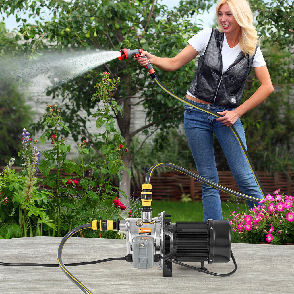 VEVOR 3/4HP SUS304 Stainless Steel Shallow Well Jet Pump, 115 Volt, 18.5 GPM 131 FT Maximum Head Irrigation Water Pump, for Agricultural Garden Irrigation System High-Rise Water Supply Shower Booster