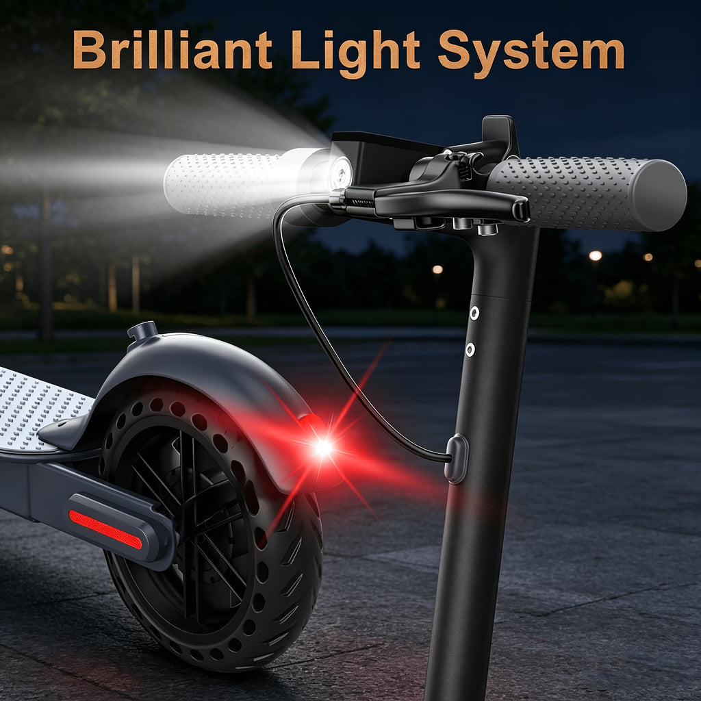 Long Distance Range, Foldable Adult Electric Scooter, 350W Motor, 8.5" Anti-Slip Solid Tires, Smart APP & LCD Dashboard, 3 Adjustable Speeds, Dual Safe Brakes, LED Headlight Taillight, Built-in Bell, Aluminum Alloy Frame, 265 LBS Max Load