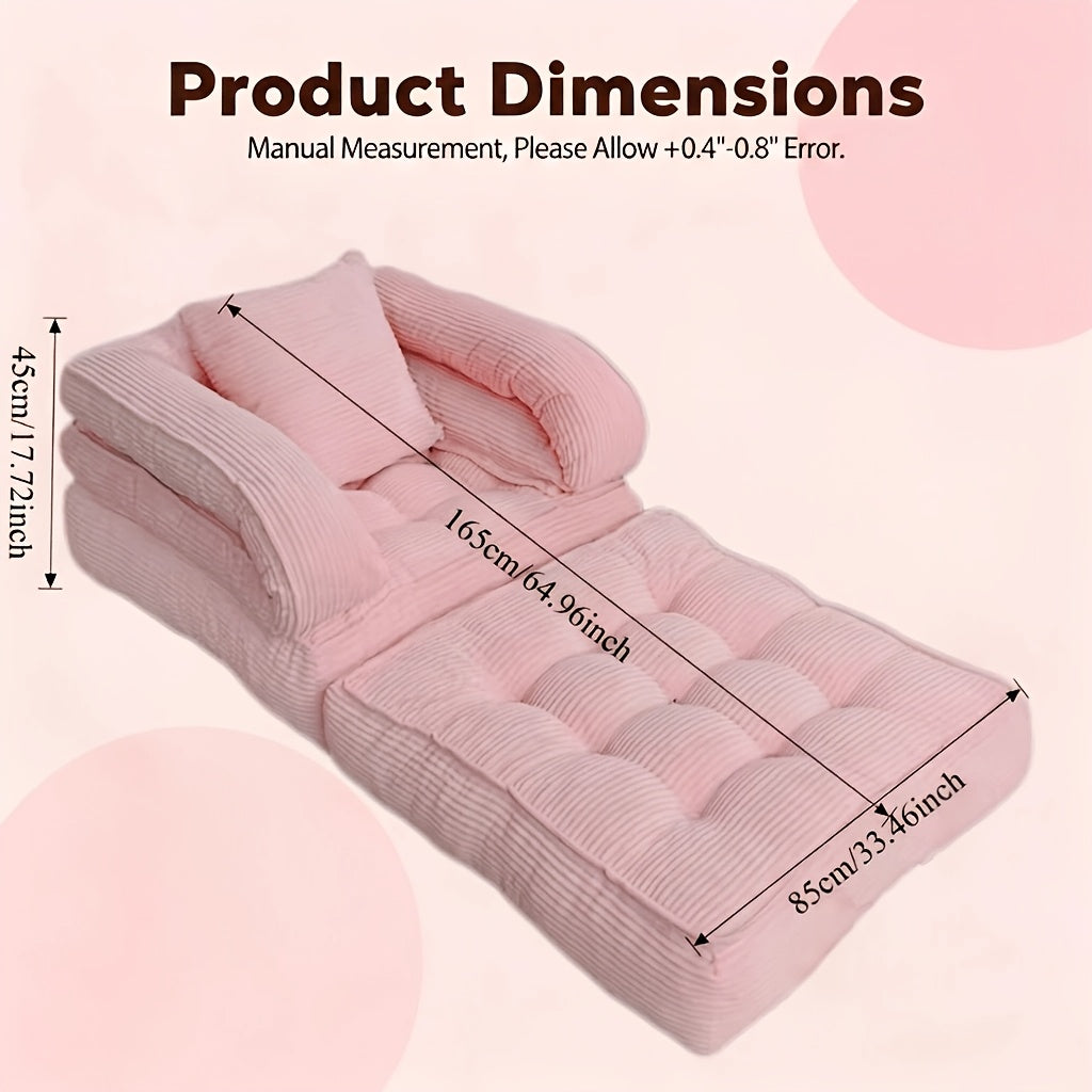 Black Friday Special | Locally Shipped 3-in-1 Compression Folding Sofa Bed, Single Convertible Chair Bed with Backrest & Multi-functional Lounge Chair, Suitable for Apartment Bedrooms, Living Rooms, Guest Rooms for Napping, and Reading, an Ideal Gift