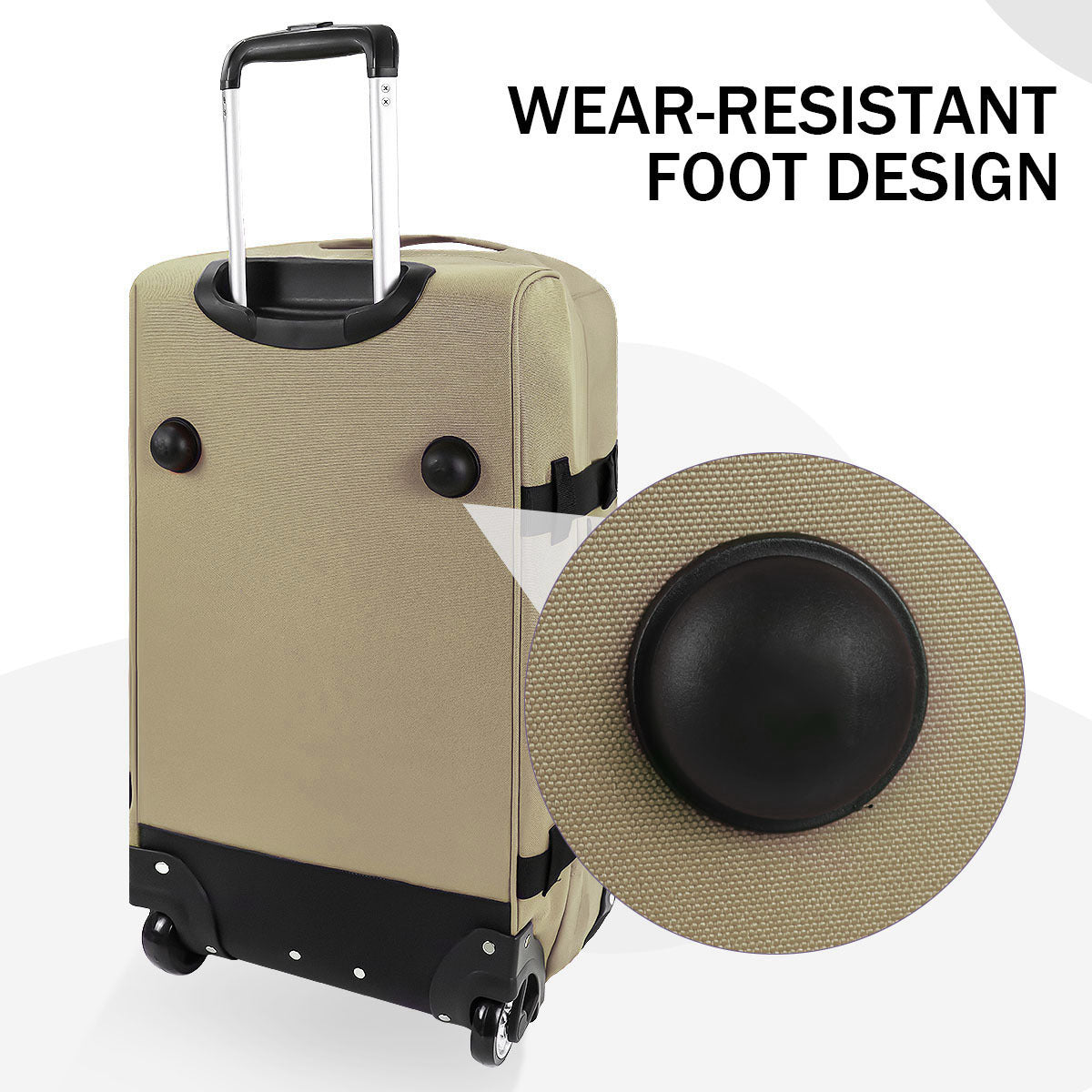 3-Piece Softside Luggage Set 20/26/30in Waterproof Travel Suitcase with 2 Wheels & Telescopic Handle, Durable Trolley Bag for Vacation & Adventure