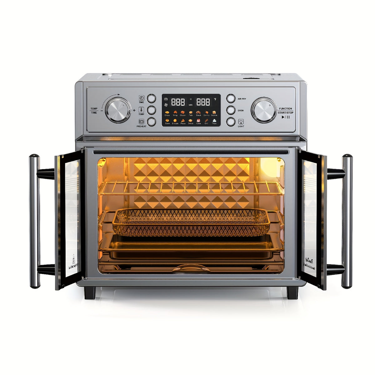 Countertop Toaster Oven, French Double-Door Air Fryer Convection Cooker — 29.5QT, 1700W, 14 Presets
