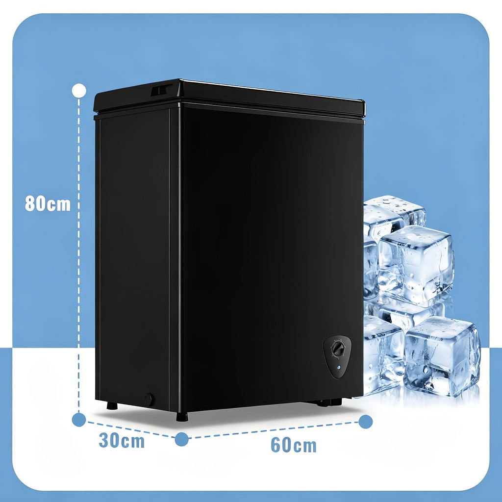 4.2 CU.FT. Compact Chest Freezer with 7 Adjustable Thermostat, Top Open Door Deep Freezer Compressor Cooling with Removable Storage Basket, Perfect for Home Office Dorm Or Apartment
