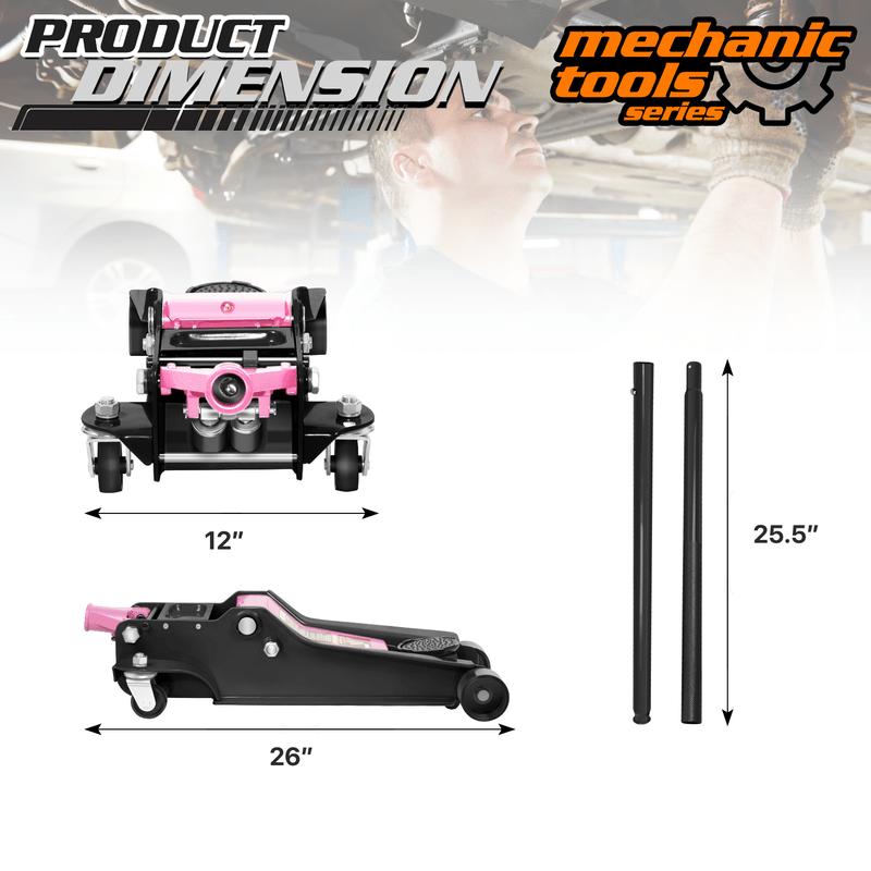 4 Ton Low Profile Hydraulic Trolley Service/Floor Jack, (8000 lbs) Capacity, Lifting Range 4.5"-20"