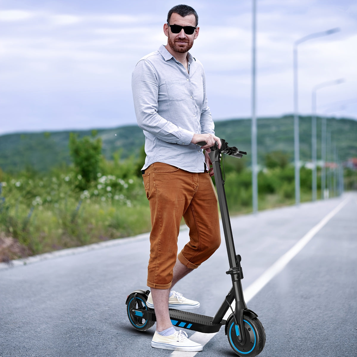 V10 Electric Scooter, 500W Foldable E-Scooter with 10" Tires, 36V Electric Scooter, 28 Miles Long Range, Portable And Compact Design for Adults US Stock