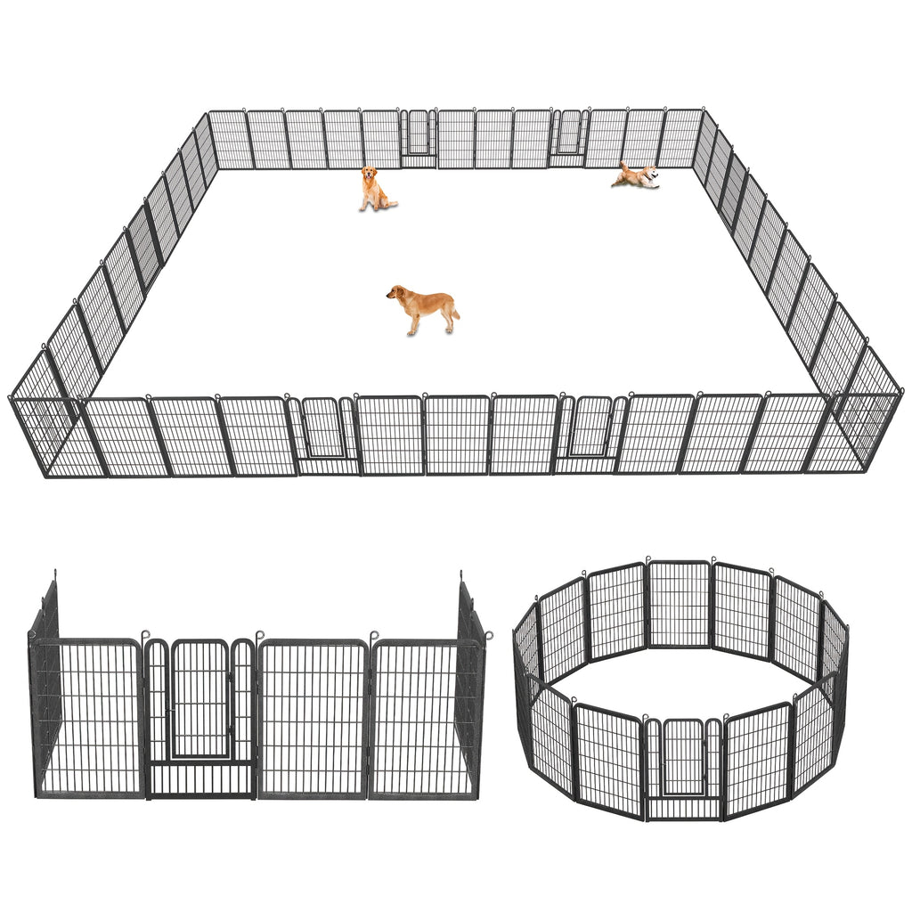 24/20/14/10 Panels Dog Playpen Outdoor, Indoor Pen for Large/Medium/Small Dogs Animals Heavy Duty Pet Exercise Pen for Puppy/Rabbit Portable Dog Fence for RV Camping Garden Yard
