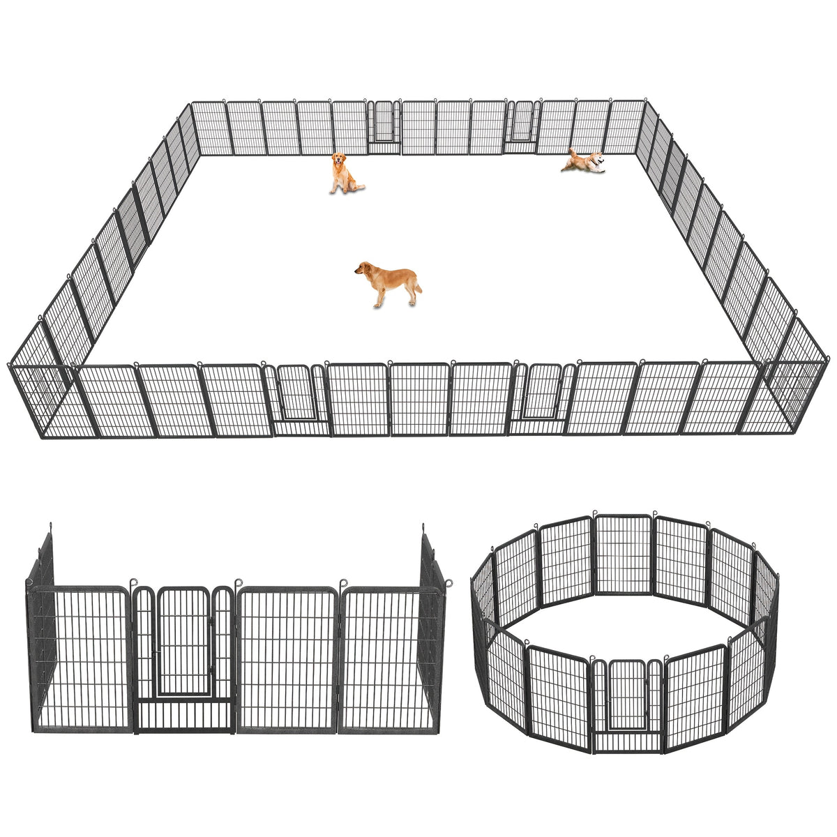 24/20/14/10 Panels Dog Playpen Outdoor, Indoor Pen for Large/Medium/Small Dogs Animals Heavy Duty Pet Exercise Pen for Puppy/Rabbit Portable Dog Fence for RV Camping Garden Yard