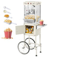 VEVOR Popcorn Machine with Cart Popcorn Popper Maker 800W 8oz Kettle 48 Cups Black/ Red/ White