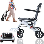 Foldable Hand-Operated Wheelchair, Lightweight Foldable Transportation Large-Sized Wheelchair, Lightweight Foldable Adult Wheelchair, Portable Adult Baby Stroller, Suitable for People, Older Adults, And Adult Travel Use