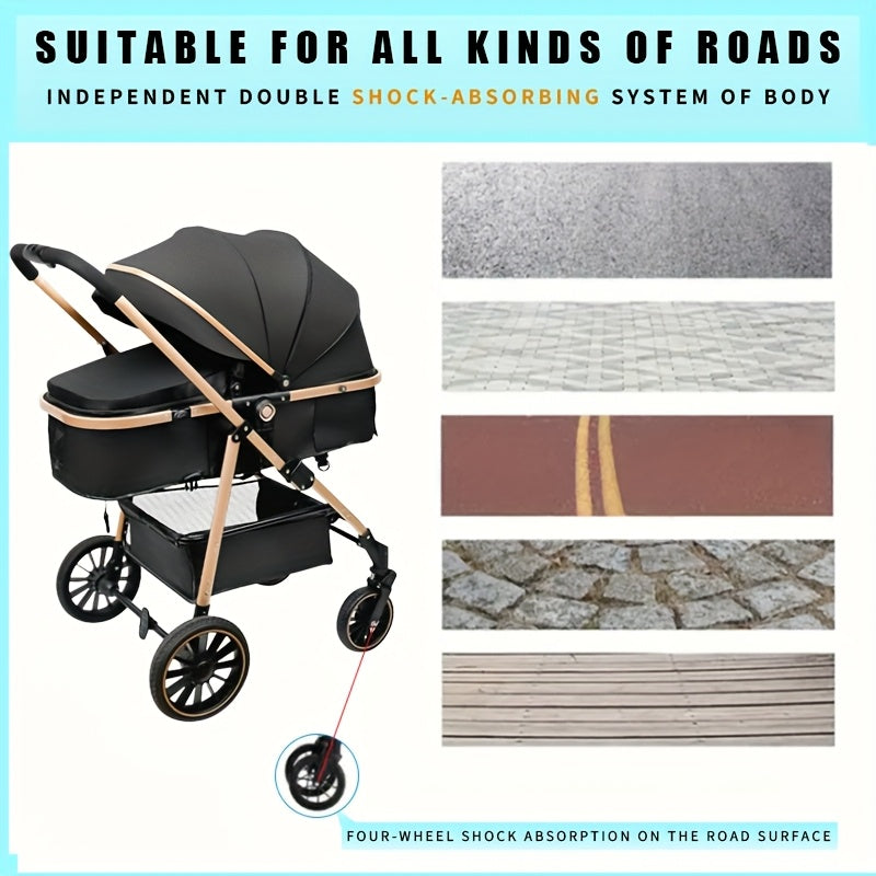 Lightweight Travel Baby Stroller - Quick Folding Design, Adjustable Backrest, Durable Fabric, Compact And Easy to Transport.
