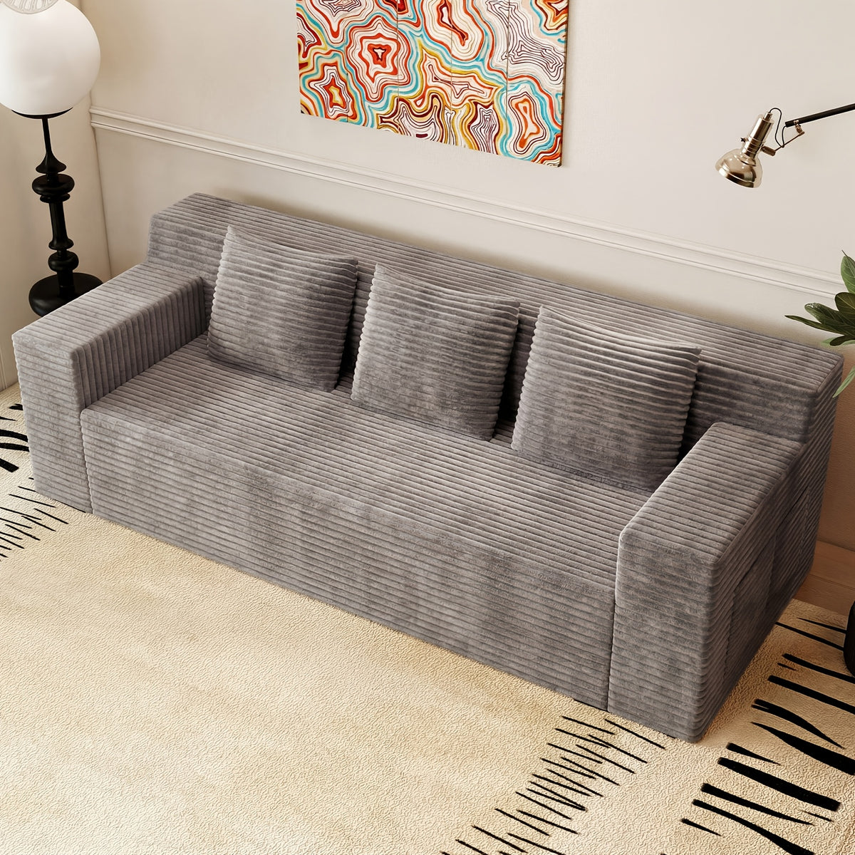 71 Inch Modern Modular Sofa, No Wooden Frame, Living Room Sofa, No Assembly Required, Comfortable Soft Cushion, Suitable For Living Room, Bedroom, Apartment