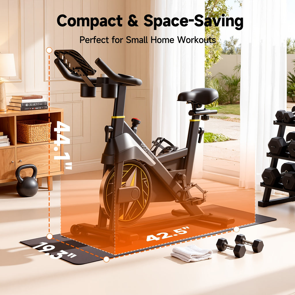 Exercise Bike Adjustable for Home Cardio Workout with 300 LBS Capacity, Comfortable Seat Cushion & Silent 25dB, Multi-level Adjustment Enables Measurement Of Heart Rate, Family Exercise Bike