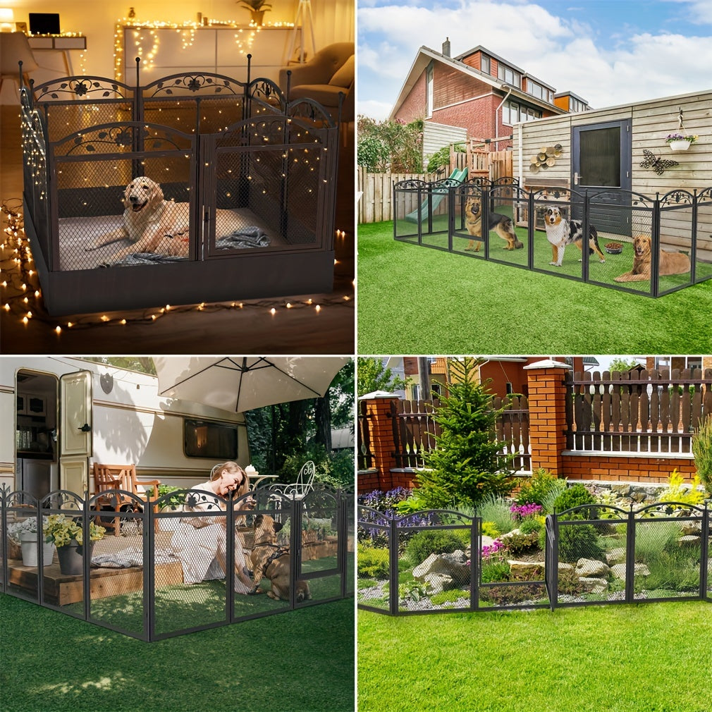 Large Dog Pet Playpen Cage Heavy Duty Metal Enclosure Fence with Waterproof Pad