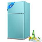 10.57gal Mini Fridge with Freezer, Double-Door Compact Refrigerator, Adjustable Glass Shelves, Mechanical Thermostat & Leveling Feet, Space-Saving for Apartment/Dorm/Office, Black