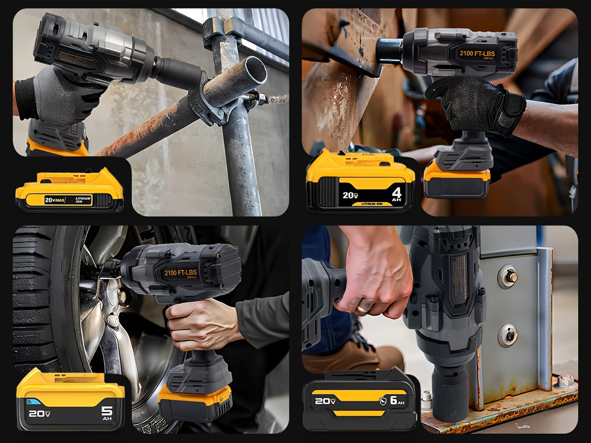 1700/2100 Ft-Lbs Cordless Impact Wrench, 3/4 Inch Electric Impact Gun, Compatible with Dewalt 20V MAX Battery, Brushless Constant High Torque Impact Driver with 3 Speed, Tool Solely (No Battery Included)