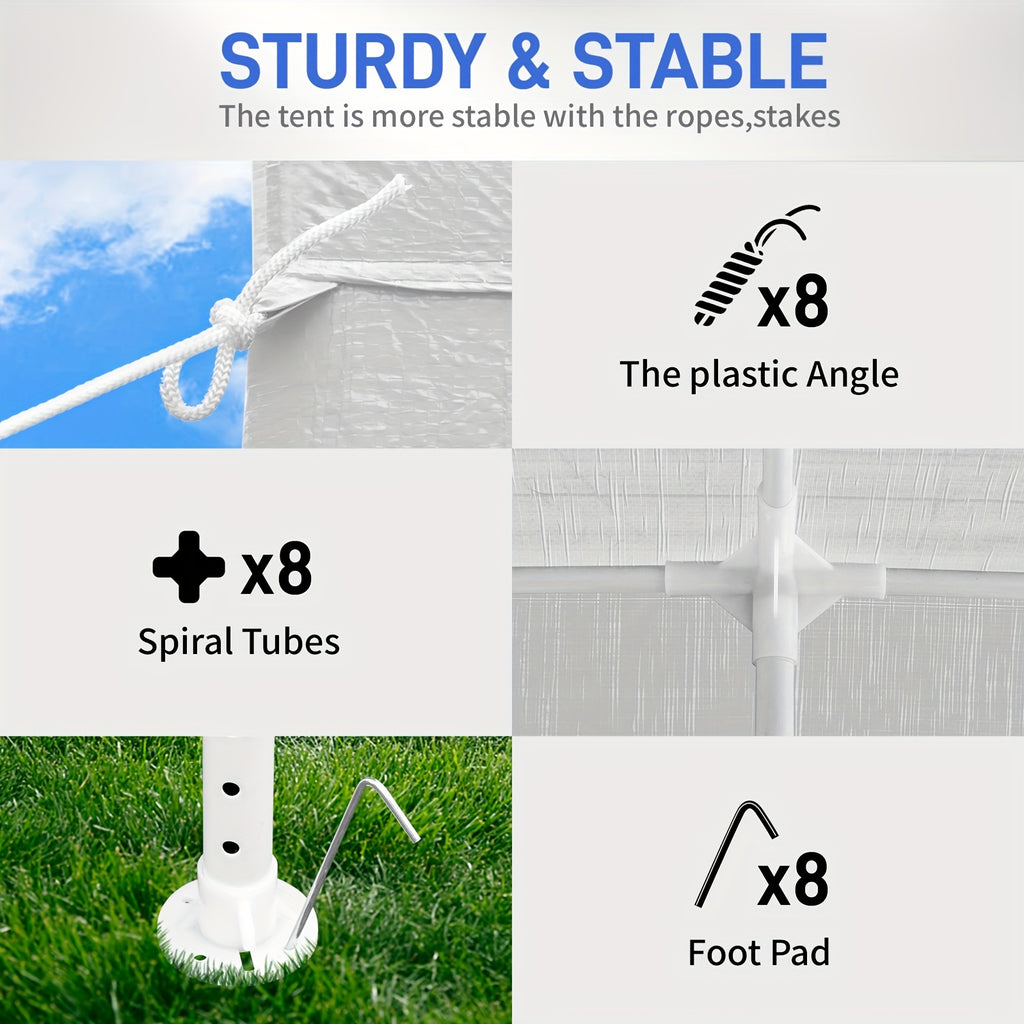 9X30' Outdoor Party Tent with 8 Removable Side Walls, Waterproof Canopy, Patio Wedding Pavilion, White, Suitable for Wedding, Gathering, Party, BBQ, Camping, Patio, Birthday Party, Graduation Ceremony