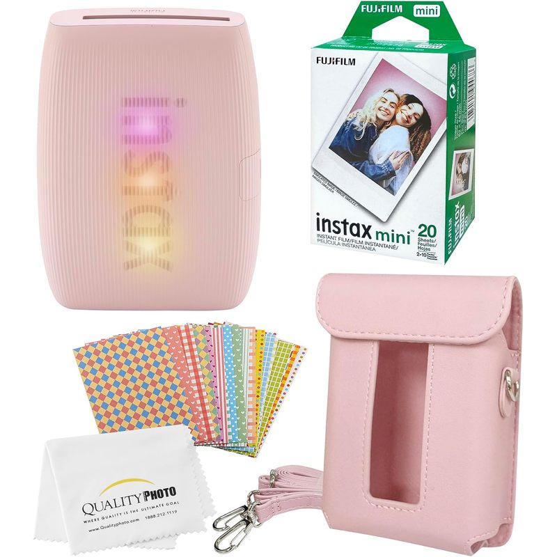 FUJIFILM Instax Mini Link 3 Smartphone Printer with, 20 Fujifilm Mini Films, Printer Case, Decorative Stickers and a Quality Photo Micro Cloth
