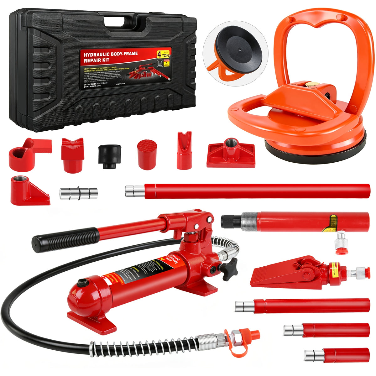 4-Ton 10-Ton 20-Ton Split Hydraulic Automotive Sheet Metal Jack, Split Hollow Dent Repair and Straightening Horizontal Vertical Lifting Cup