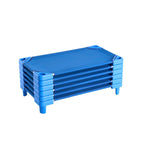 VEVOR Stackable Kiddie Cot, 6 Pack Portable Toddler Nap Cots, Standard Size 40" L x 23" W Daycare Cots for Kids, Preschool Classroom Daycare Beds for Sleeping, Resting, Naptime, Blue