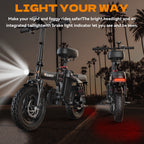 Hisent Folding Electric Scooter, 500W Brushless Motor, Speed 19.9mph, Dual Suspension System, Full Shock Absorption, 48V 10AH-17.5AH Battery(optional), 15-35 Miles Range, 14-inch High-quality Tires, With Double Seats