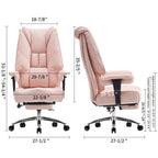 [PU Leather Executive Chair] Efomao Desk Office Chair 400LBS, Big And Tall Office Chair, PU Leather Computer Chair, Executive Office Chair With Leg Rest And Lumbar Support