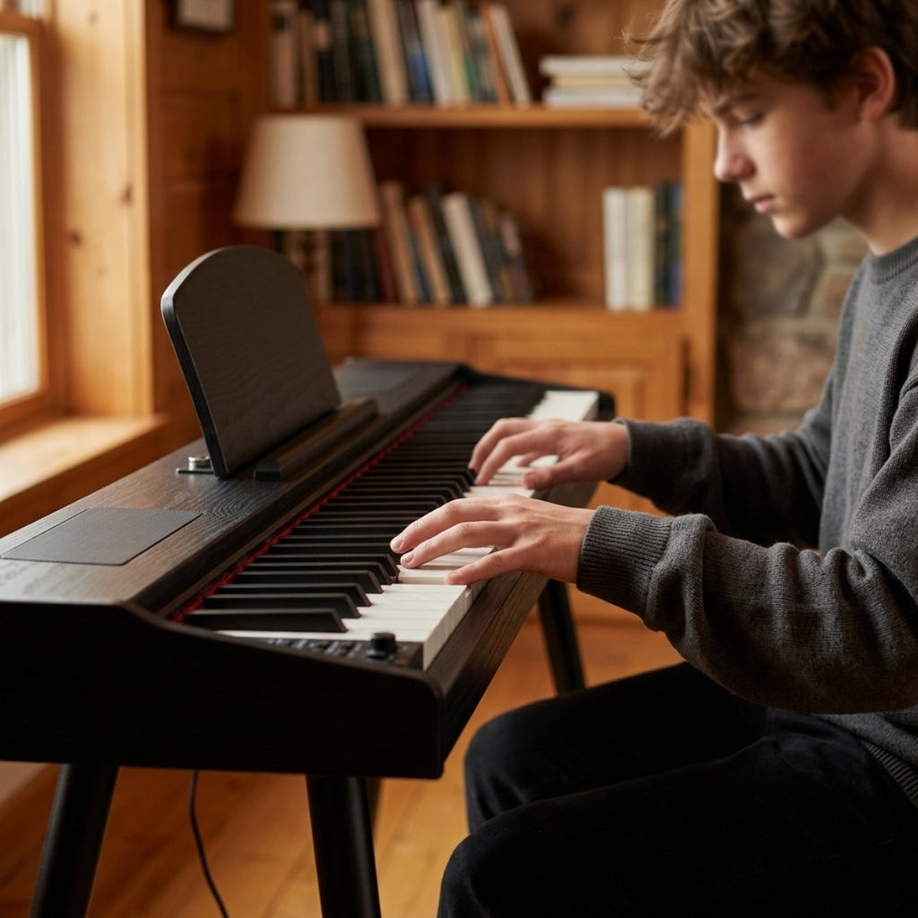 Glarry 88-Key Semi-Weighted Electric Piano, with Pedal, Electric Piano Kit for Beginner, All Experience Level, Birthday/Festival Gift for Music Lover, with Sticker, Cover Cloth