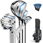 Men's Golf Club Set, Right Hand 9-11pcs Complete Set with Driver, Woods, Hybrids, Irons, PW, SW, Putter, Stand Bag And Headcovers