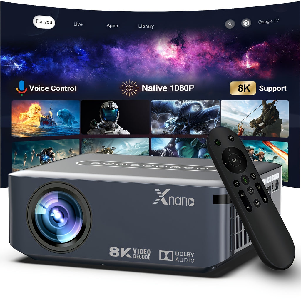 [1080P 8K WiFi] Ultra Bright HD Smart Projector With Dual Band WiFi And Wireless, Wireless Mobile Phone Screen Projection, Native 1080P/Supports 8K Decoding, Compatible With Smartphones/TV Sticks/Boxes/USB/HDTV, Fully Automatic Focusing And Trapezoidal Di