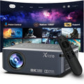 [1080P 8K WiFi] Ultra Bright HD Smart Projector With Dual Band WiFi And Wireless, Wireless Mobile Phone Screen Projection, Native 1080P/Supports 8K Decoding, Compatible With Smartphones/TV Sticks/Boxes/USB/HDTV, Fully Automatic Focusing And Trapezoidal Di