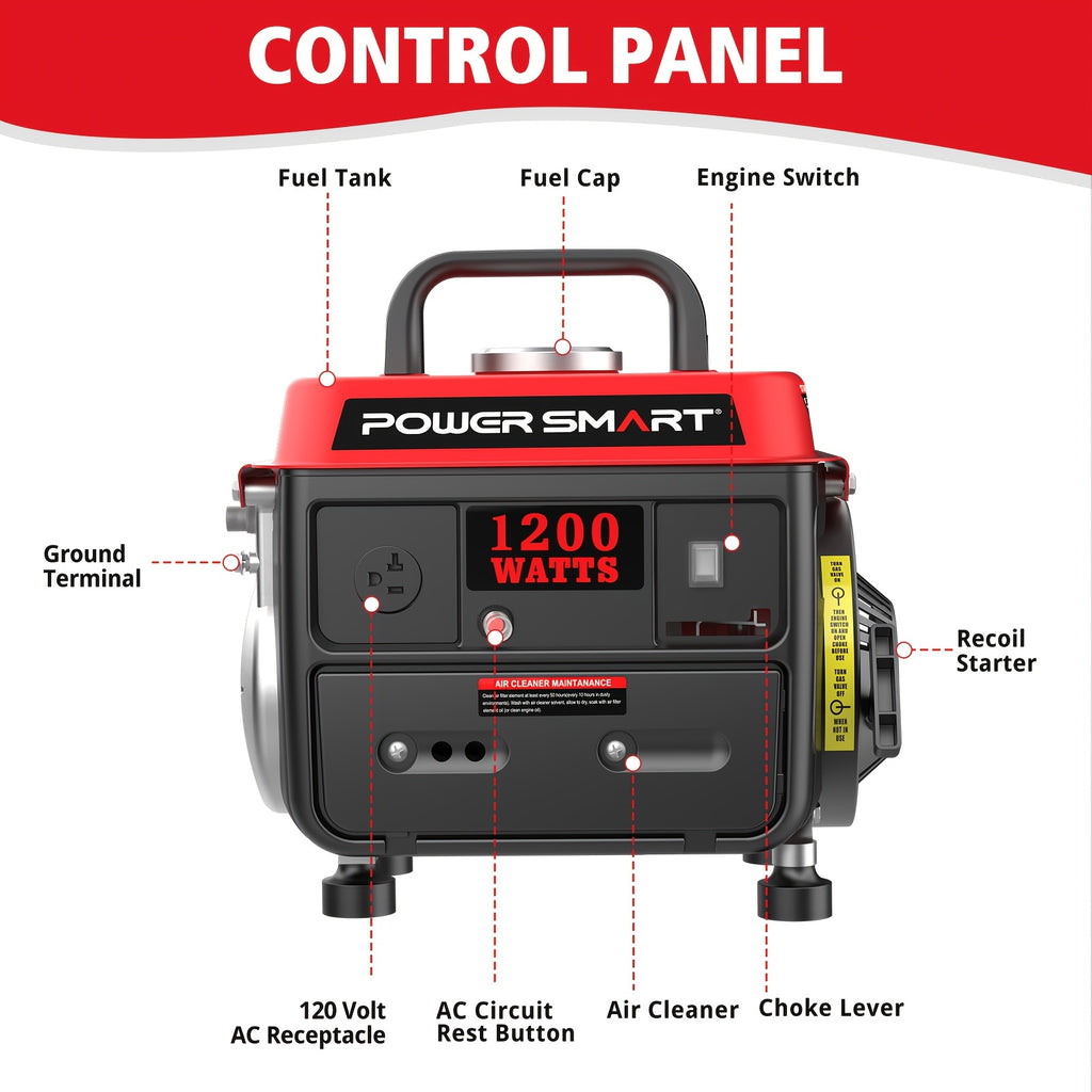 1200W Portable Generator, Small Generator For Camping Outdoor, Ultralight, EPA Compliant