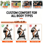 1pc Heavy-Duty Magnetic Bike for Home Gym - Adjustable Magnetic & Belt Drive System, Quiet Indoor Cycling Bike with Magnetic Brakes, Suitable for Home Gyms, Rehabilitation Training, for Home Fitness Equipment, Christmas Gifts