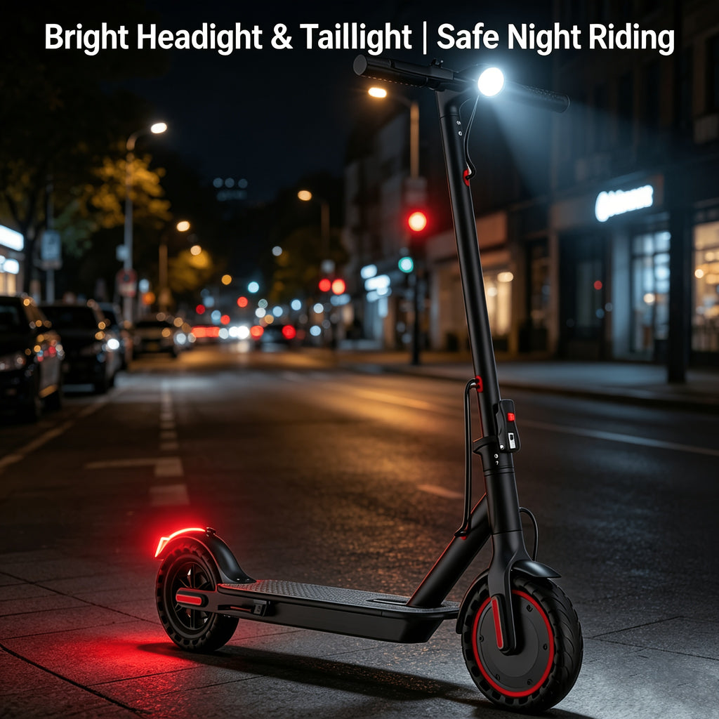 LADPED Commuter Foldable Electric Scooter for Adults, Smart App, 450W/500W Motor, 36V-48V Battery, with 8.5-14inches Tyres, 15-20MPH Speed, LCD Dashboard, LED Headlight Taillight, Integrated Bell, Duty Aluminum Alloy Frame, 265 LBS Weight Limit