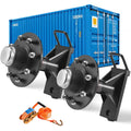 VEVOR Shipping Container Wheels 6-Lug / 8-Lug Wheels Kit, Heavy Duty Shipping Container Axle with Ratchet Tie Down-Moves 20 ft - 40 ft, Secure Transport for Dock, Warehouse, Construction Site, Black
