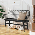 Entryway Bench, Spindle Back Wooden Dinning Bench, Farmhouse Foyer Bench for Entryway, Living Room, Dinning Room, Mudroom, HLR