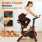 Exercise Bike: 330 Lbs Weight, Stationary Exercise Bike Exercise Bike for Home,Adjustable Magnetic Silent Belt Drive,Indoor Cycling Bike for Home, Suitable for Home Gyms,Rehabilitation Training Scenarios, Christmas Gifts