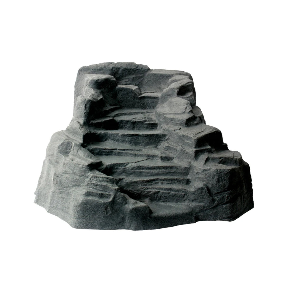 Algreen Products Tranquility Lightweight Polyethylene Outdoor Water Fountain Rock Waterfall for Garden, Pond, and Backyard, Gray